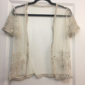 Mesh Embroidered Sparkle Top